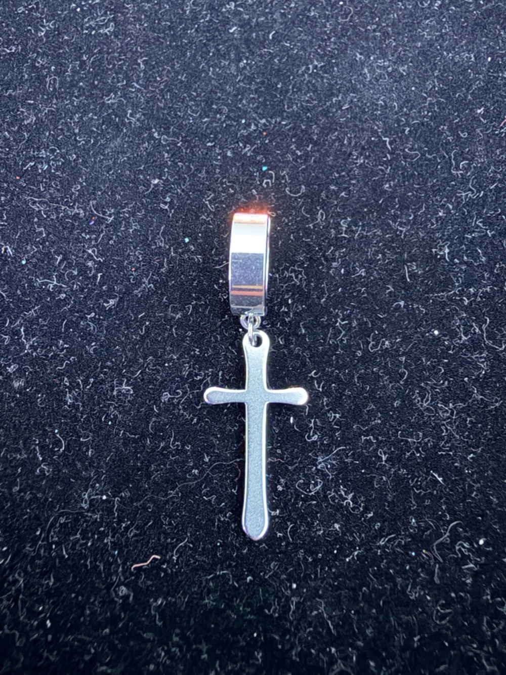 Silver Cross Dangle earring